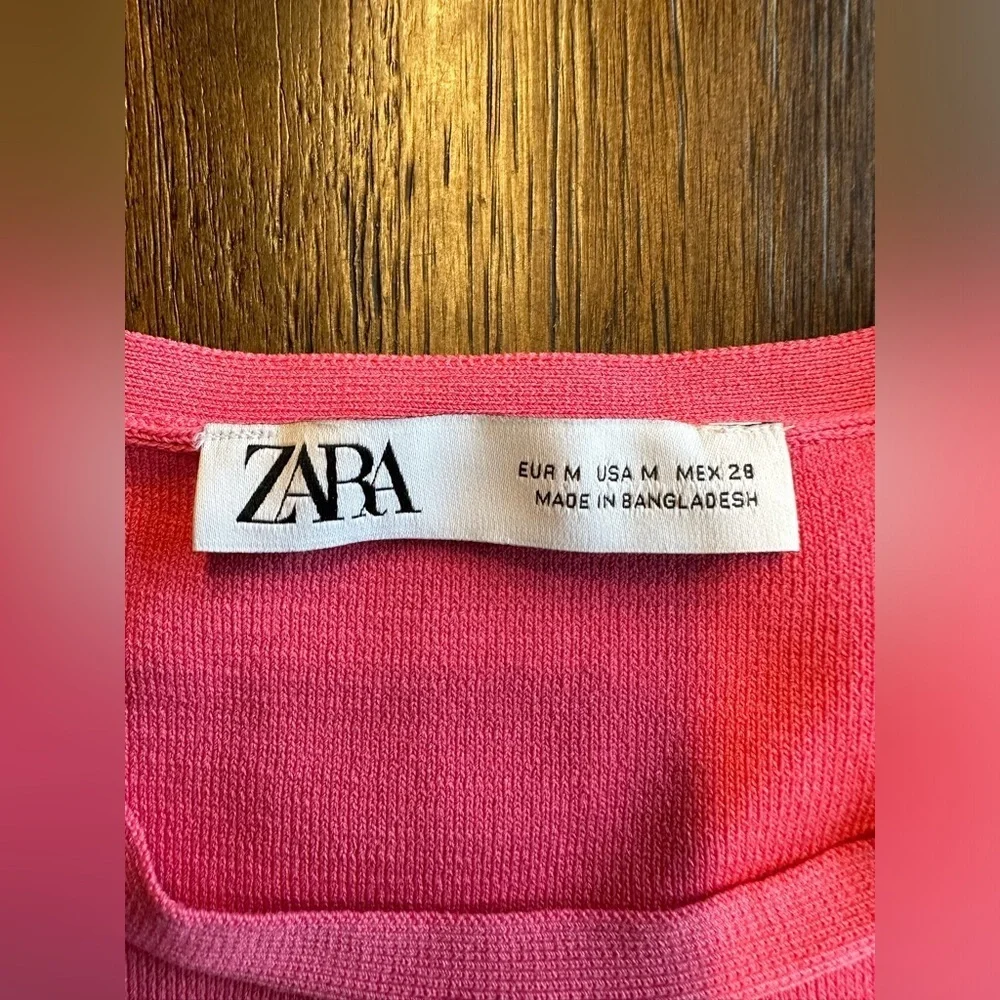 Zara Vibrant Pink Crop Top- size Medium
